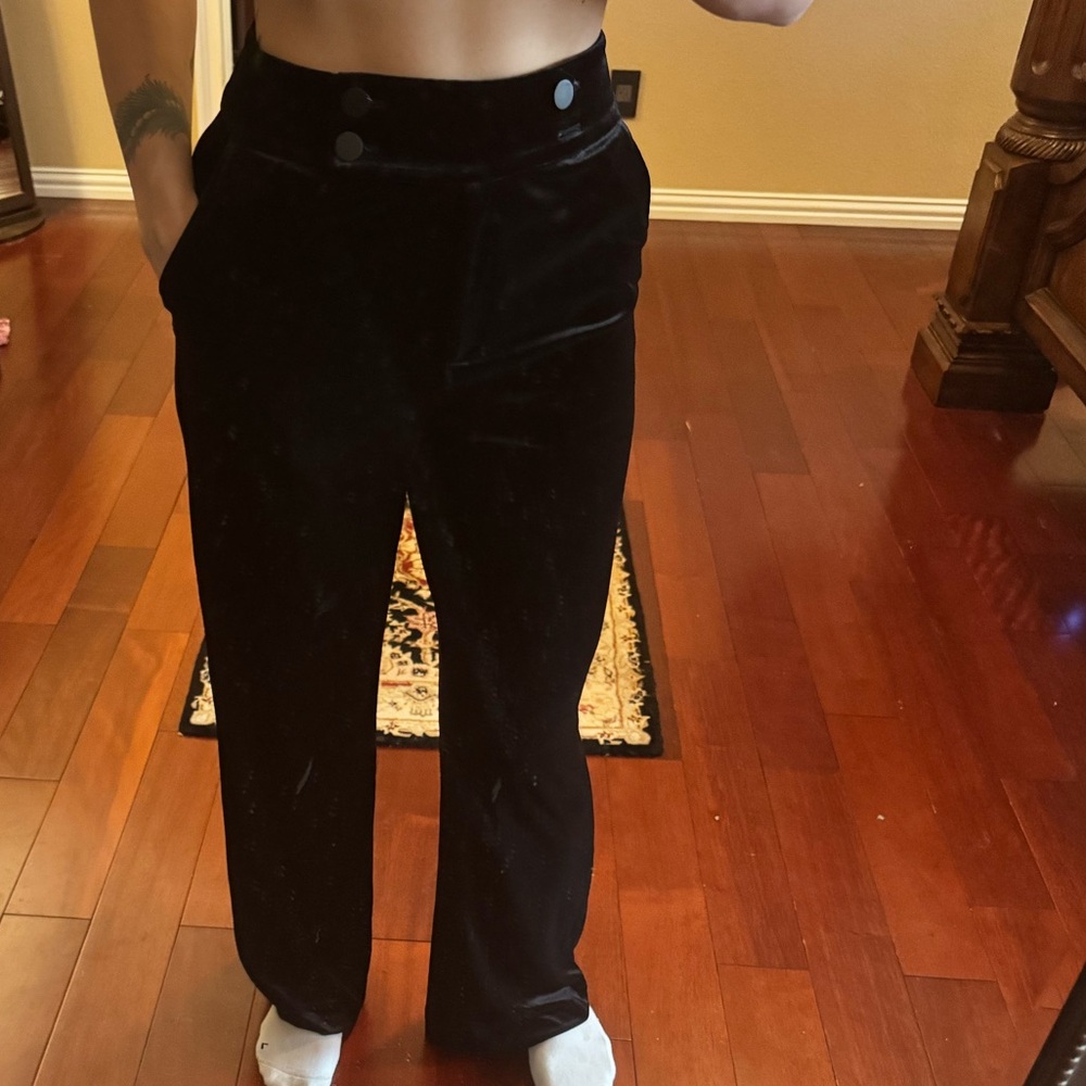 Calvin Klein black velour trousers
